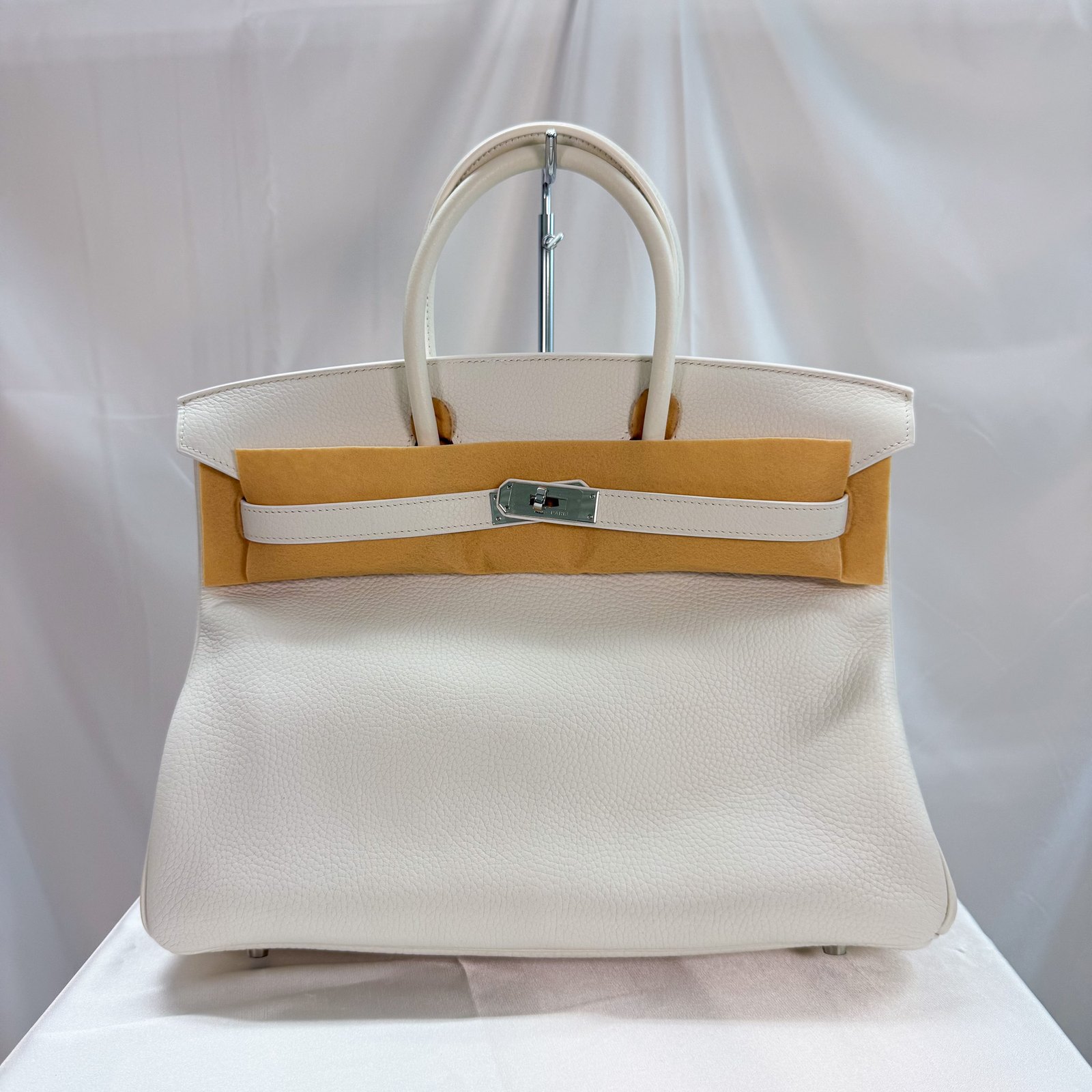 HERMÈS Birkin 35 Blanc — Taurillon Clémence, Palladium Hardware