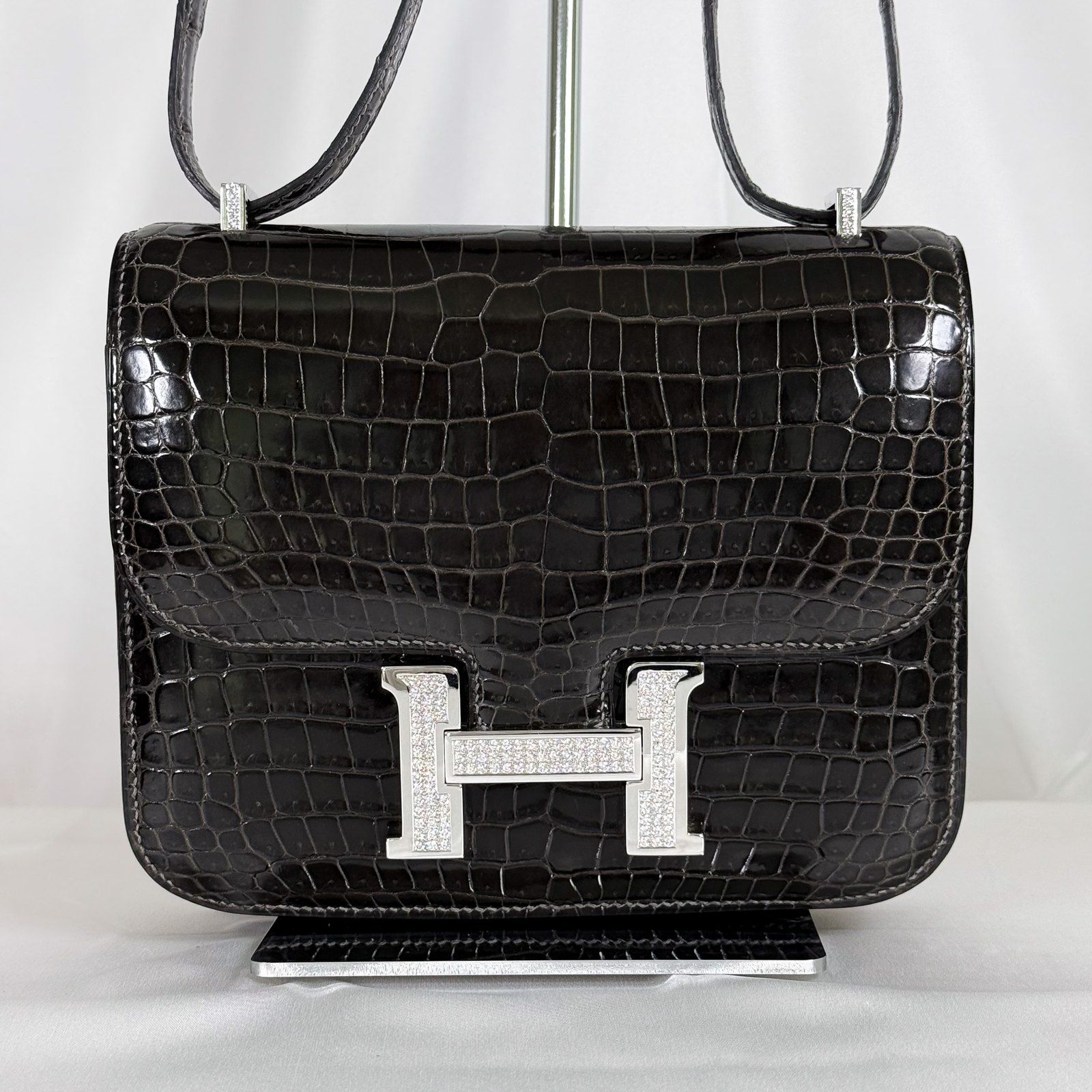 HERMÈS Mini Constance 18 Crocodile — Diamond Hardware
